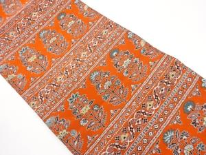 横段に抽象草花模様織出し名古屋帯